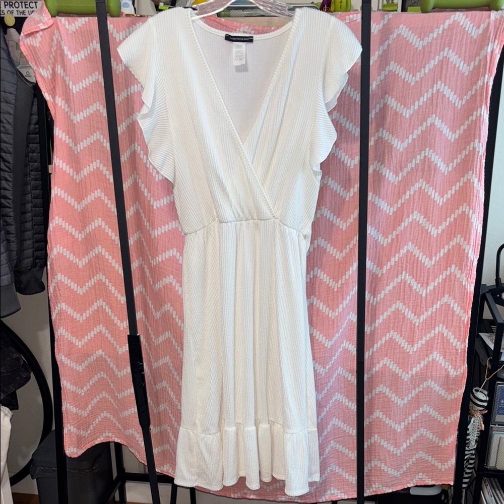 Elegant White Ruffle Dress
